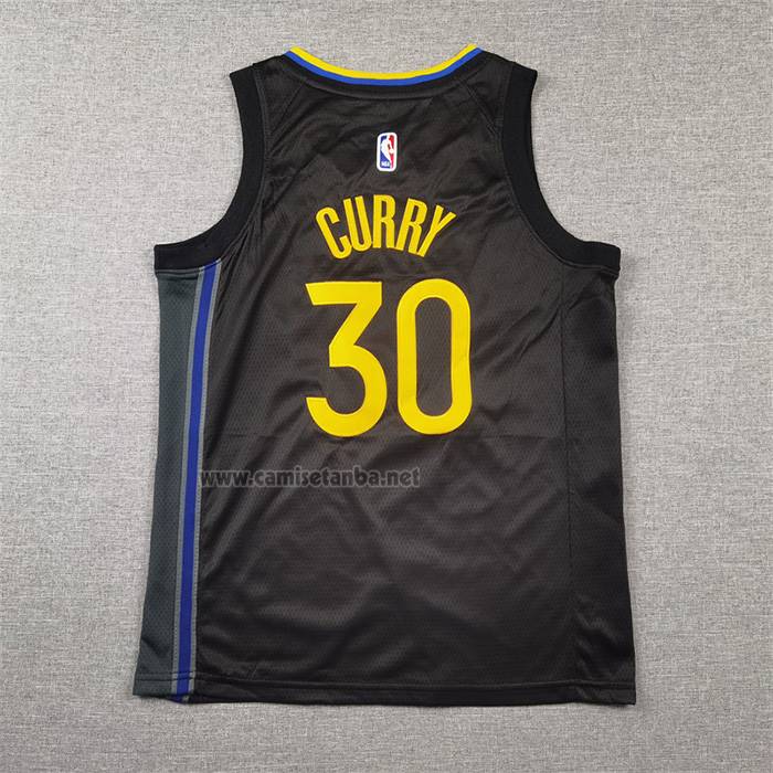 Camiseta Nino Golden State Warriors Stephen Curry NO 30 Statement 2024-25 Negro